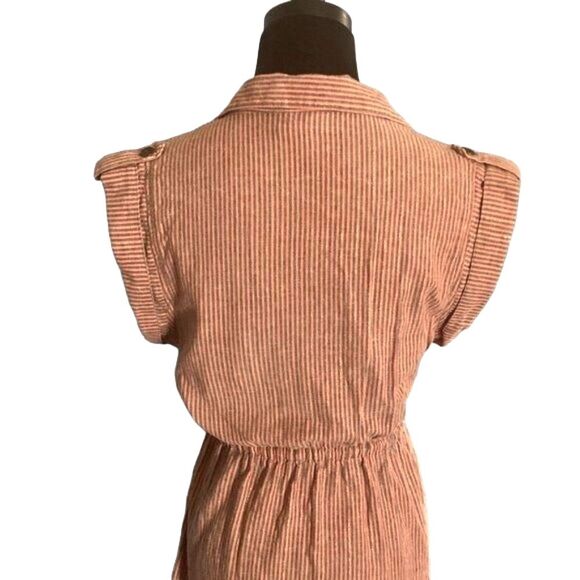 BKE Tunic Peach Striped Cotton Size Medium - Picture 8 of 8